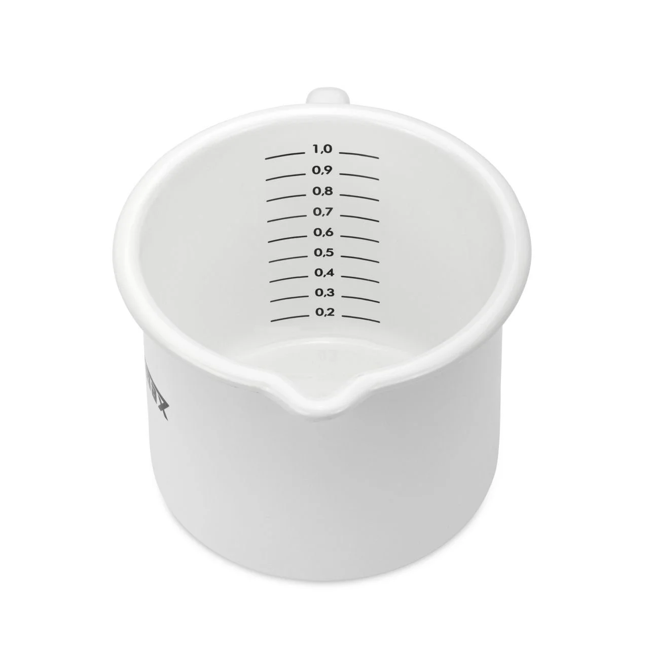 Emaille-Milchtopf 1,0 L – Petromax Messbecher in Weiß